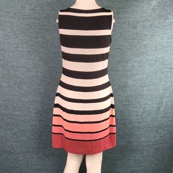 White House Black Market Striped Mini-Dress With Coral Ombre - Picture 6 of 11